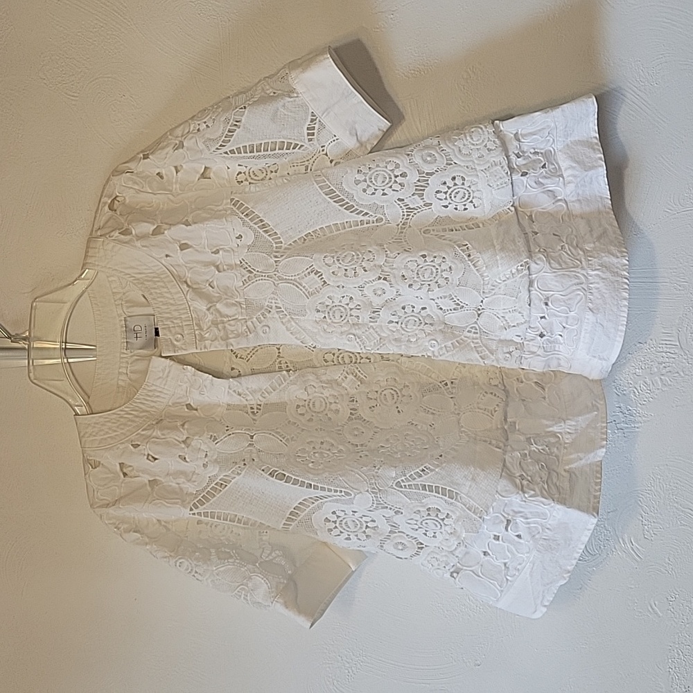 White cutout top